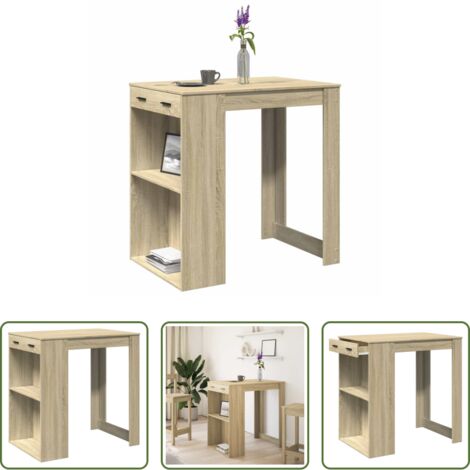 vidaXL Tavolo da bar Rovere Sonoma -  Tavolo da Bar Rovere Sonoma 102x70x103,5 cm in Truciolato