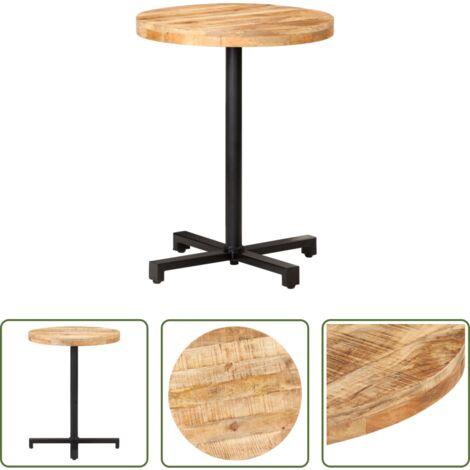 vidaXL Tavolo da bistro - Tavolino da Bistrot Rotondo Ø60x75 cm in Legno di Mango Grezzo