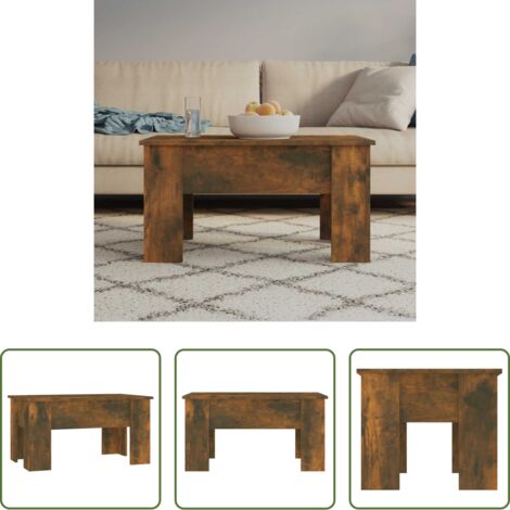 vidaXL Tavolo da caffè -  Tavolino da Salotto Rovere Fumo 79x49x41cm in Legno Multistrato