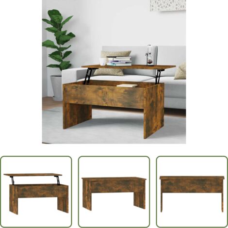 vidaXL Tavolo da caffè -  Tavolino Rovere Fumo 80x50,5x41,5 cm in Legno Multistrato
