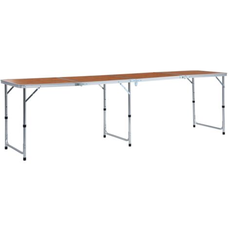 vidaXL Tavolo da Campeggio Pieghevole in Alluminio 240x60 cm