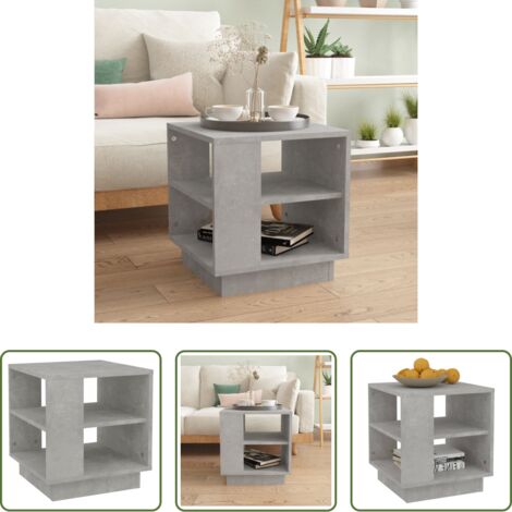 vidaXL Tavolo da divano -  Tavolino Salotto Grigio Cemento 40x40x43 cm Legno Multistrato