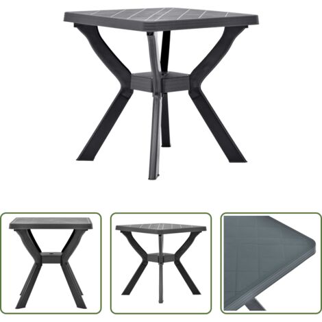 vidaXL Tavolo da esterno -  Tavolo da Bistrot Antracite 70x70x72 cm in Plastica
