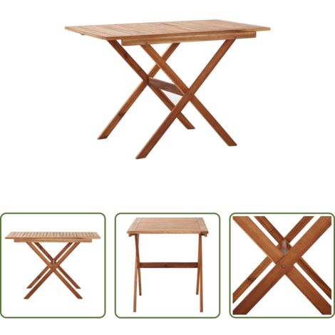 vidaXL Tavolo da esterno -  Tavolo da Giardino 110x67x74 cm in Legno Massello di Acacia