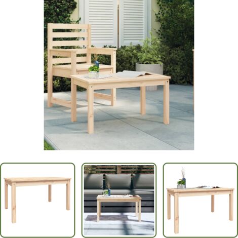vidaXL Tavolo da esterno -  Tavolo da Giardino 82,5x50,5x45 cm in Legno Massello di Pino