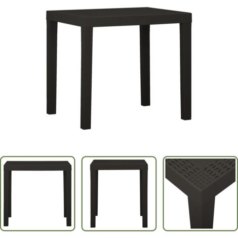 vidaXL Tavolo da esterno -  Tavolo da Giardino Antracite 79x65x72 cm in Plastica
