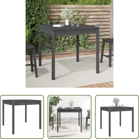 vidaXL Tavolo da esterno -  Tavolo da Giardino Grigio 82,5x82,5x76 cm Legno Massello Pino