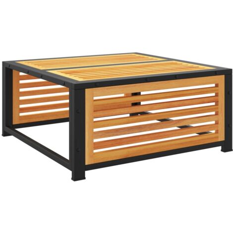 vidaXL Set Mobili Giardino 3pz Nero Polyrattan e Legno Massello Acacia