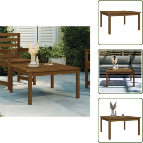 - vidaXL Tavolo da Giardino Ambra 82,5x82,5x45 cm Legno Massello di Pino -