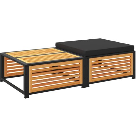 vidaXL Tavolo da Giardino con Sgabello in Legno Massello di Acacia