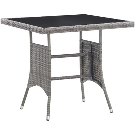 vidaXL Tavolo da Giardino Grigio 80x80x74 cm in Polyrattan
