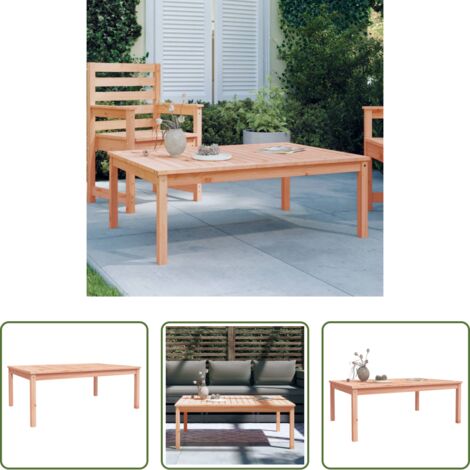 vidaXL Tavolo da giardino in Douglas -  Tavolo da Giardino 121x82,5x45 cm in Legno Massello di Douglas
