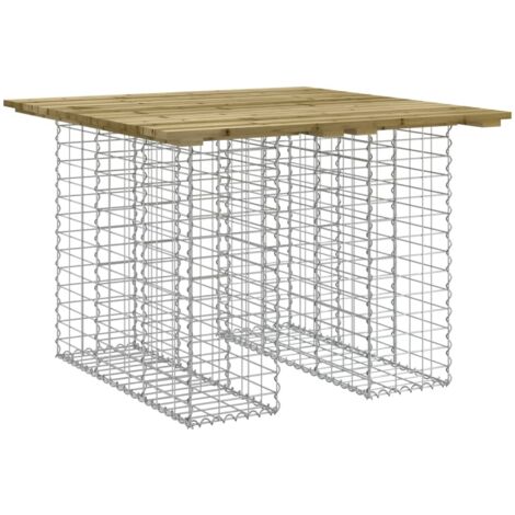 vidaXL Tavolo da giardino in gabbione design 100x102x72 cm in legno di pino impregnato