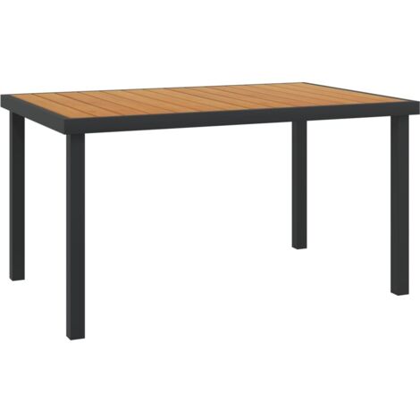 vidaXL Tavolo da Giardino Marrone 140x90x74 cm in Alluminio e WPC