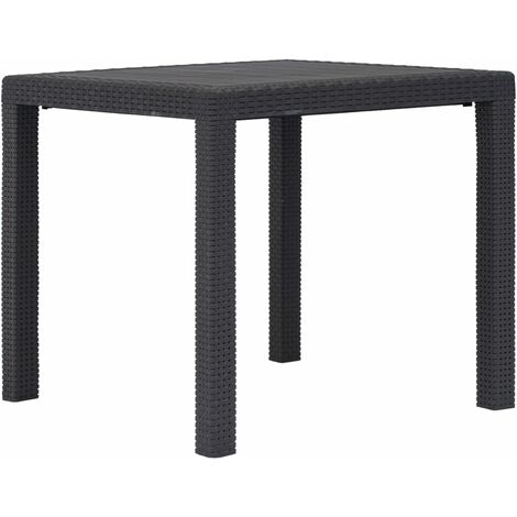 vidaXL Tavolo da Giardino Marrone 79x79x72 cm in Plastica Stile Rattan