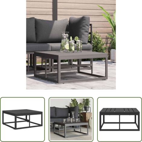 vidaXL Tavolo da giardino -  Mobili da Esterno Nero 70 x 70 x 32 cm Metallo