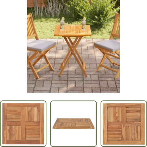 vidaXL Tavolo da giardino -  Piano del Tavolo in Legno Massello di Teak 60x60x2,5 cm