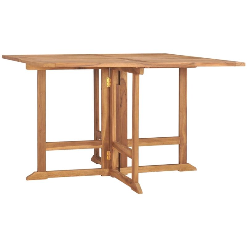 Tavolo da Giardino Pieghevole, Tavolo da Balcone 110x110x75 cm in Massello di Teak Vidaxl 3466