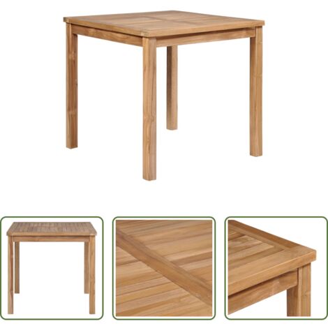 vidaXL Tavolo da giardino resistente all'acqua -  Tavolo da Giardino 80x80x77 cm in Legno Massello di Teak