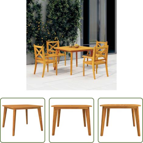 vidaXL Tavolo da giardino robusto - Tavolo da Giardino 110x110x75 cm Legno Massello Di Acacia