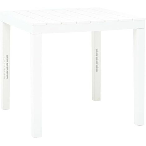 vidaXL Tavolo da Giardino Tavola da Esterni Tavolino per Patio Accessori da Giardino Mobili da Esterni Arredo Bianco 78x78x72 cm in Plastica