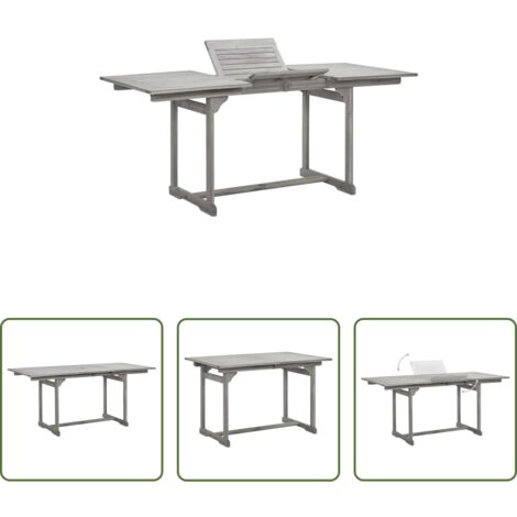 vidaXL Tavolo da giardino -  Tavolo da Pranzo per Esterni (120-170)x80x75 cm Massello Acacia