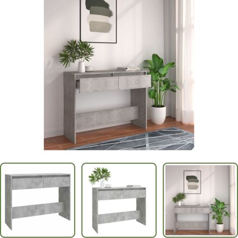 vidaXL Tavolo da ingresso -  Tavolo Consolle Grigio Cemento 100x35x76,5 cm in Truciolato
