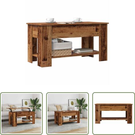 vidaXL Tavolo da lavoro -  Tavolino da Salotto Legno Vecchio 101x49x52 cm in Truciolato