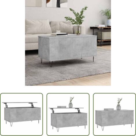 vidaXL Tavolo da lavoro -  Tavolino Salotto Grigio Cemento 90x44,5x45 cm Legno Multistrato