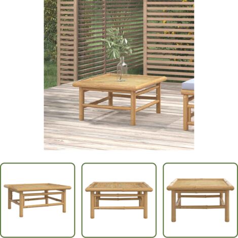 vidaXL Tavolo da patio bambù -  Tavolo da Giardino 65x55x30 cm in Bambù