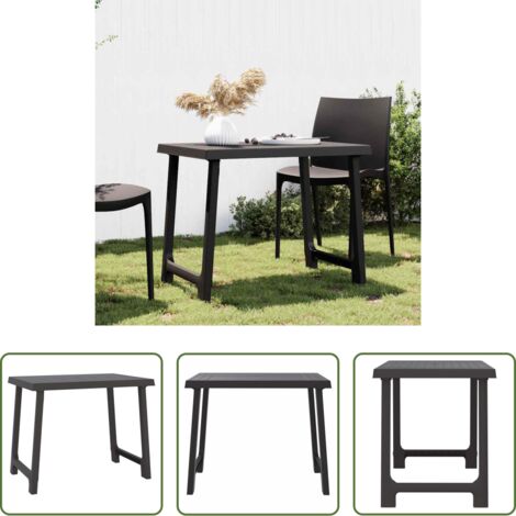 vidaXL Tavolo da picnic - Tavolo da Campeggio Antracite 79x56x64cm in PP Aspetto in Legno