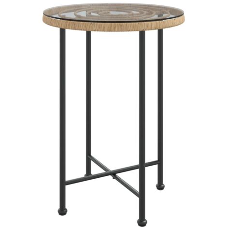 vidaXL Tavolo da Pranzo Ø55 cm Vetro Temperato e Acciaio