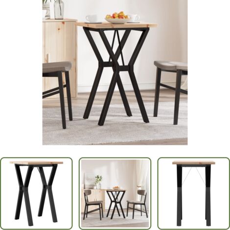 vidaXL Tavolo da pranzo a Y -  Tavolo da Pranzo Telaio a Y 50x50x75,5 cm Legno Pino e Acciaio