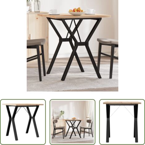vidaXL Tavolo da pranzo a Y -  Tavolo da Pranzo Telaio a Y 70x70x75,5 cm Legno Pino e Acciaio