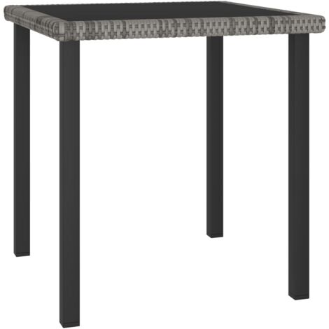vidaXL Tavolo da Pranzo da Giardino Grigio 70x70x73 cm in Polyrattan