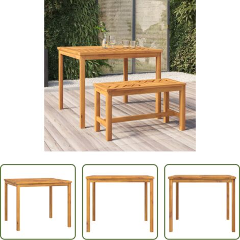 vidaXL Tavolo da pranzo esterno -  Tavolo da Pranzo da Giardino 90x90x74 cm Legno Massello Acacia