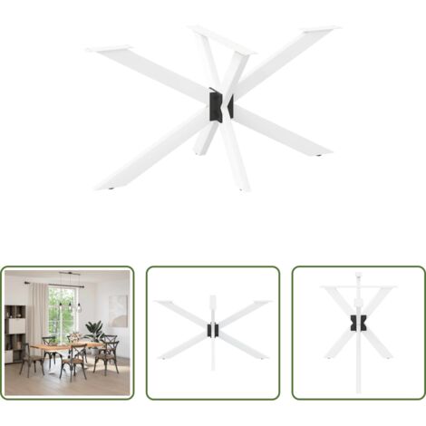 vidaXL Tavolo da pranzo -  Gamba per Tavolo da Pranzo a Forma di Ragno Bianca 150x78x(72-73) cm Acciaio