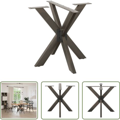 vidaXL Tavolo da pranzo -  Gamba per Tavolo da Pranzo a Forma di Ragno Nero 85x85x(72-73) cm Acciaio
