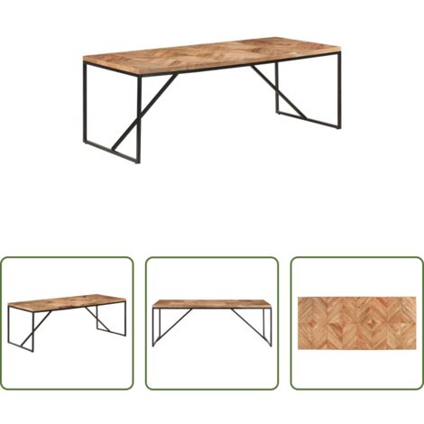 vidaXL Tavolo da pranzo in acacia e mango -  Tavolo da Pranzo 200x90x76 cm Legno Massello di Acacia e Mango