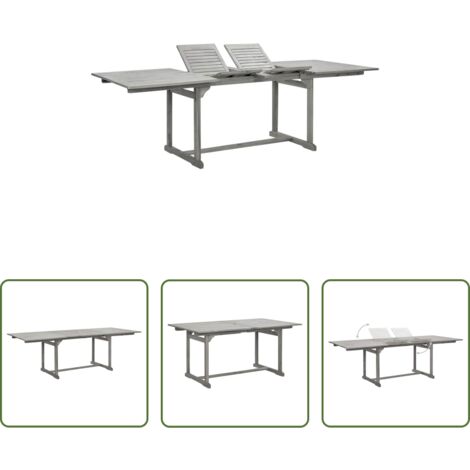vidaXL Tavolo da pranzo in acacia -  Tavolo da Pranzo per Esterni (160-240)x100x75cm Massello Acacia