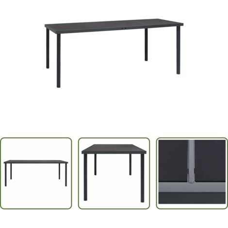 vidaXL Tavolo da pranzo in acciaio -  Tavolo da Pranzo per Esterni Antracite 190x90x74 cm in Acciaio