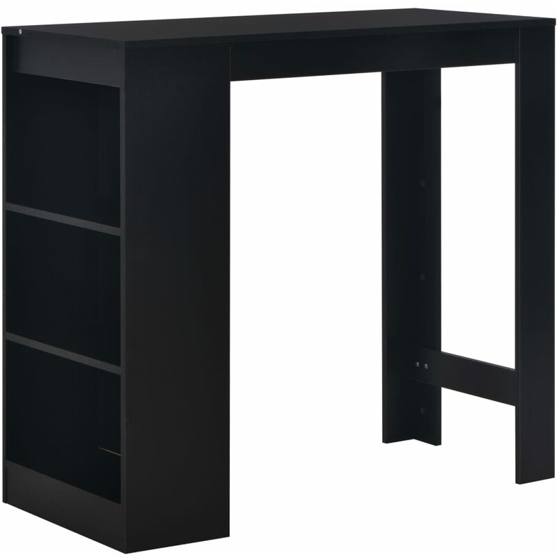 Tavolo da Bar con Ripiano Nero 110x50x103 cm Vidaxl Nero