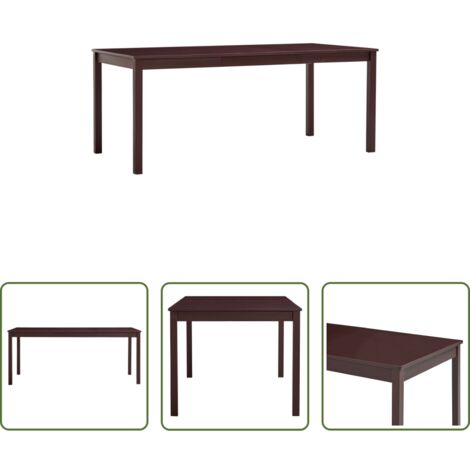 vidaXL Tavolo da pranzo in pino -  Tavolo da Pranzo Marrone Scuro 180x90x73 cm in Legno di Pino