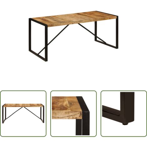 vidaXL Tavolo da pranzo industriale -  Tavolo da Pranzo 180x90x75 cm in Legno Massello di Mango