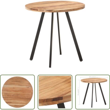 vidaXL Tavolo da pranzo industriale -  Tavolo da Pranzo 80 cm in Legno Massello di Acacia