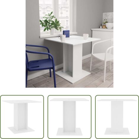 vidaXL Tavolo da pranzo minimalista -  Tavolo da Pranzo Bianco 80x80x75 cm in Legno Multistrato