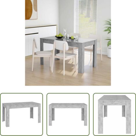 vidaXL Tavolo da pranzo moderno -  Tavolo da Pranzo Grigio Cemento 140x74,5x76cm Legno Multistrato