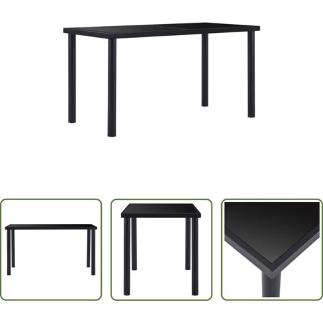 vidaXL Tavolo da pranzo moderno -  Tavolo da Pranzo Nero 140x70x75 cm in Vetro Temperato