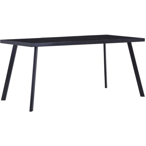 vidaXL Tavolo da Pranzo Nero 180x90x75 cm in Vetro Temperato