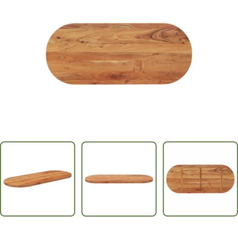 vidaXL Tavolo da pranzo -  Piano Tavolo 140x60x3,8 cm Ovale in Legno Massello di Acacia